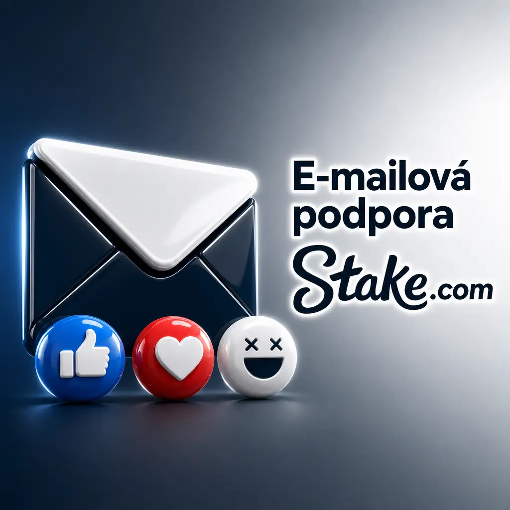 E-mailová podpora Stake.com na adrese support@stake.com pro řešení složitějších dotazů a reklamací